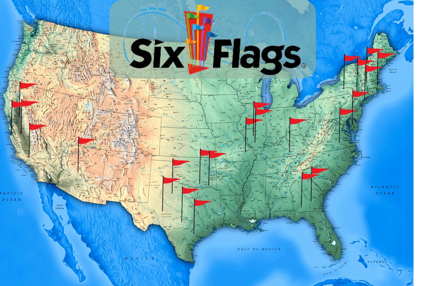 6 Flags Locations Map Layne Jannelle 6 Flags Locations Map Layne Jannelle